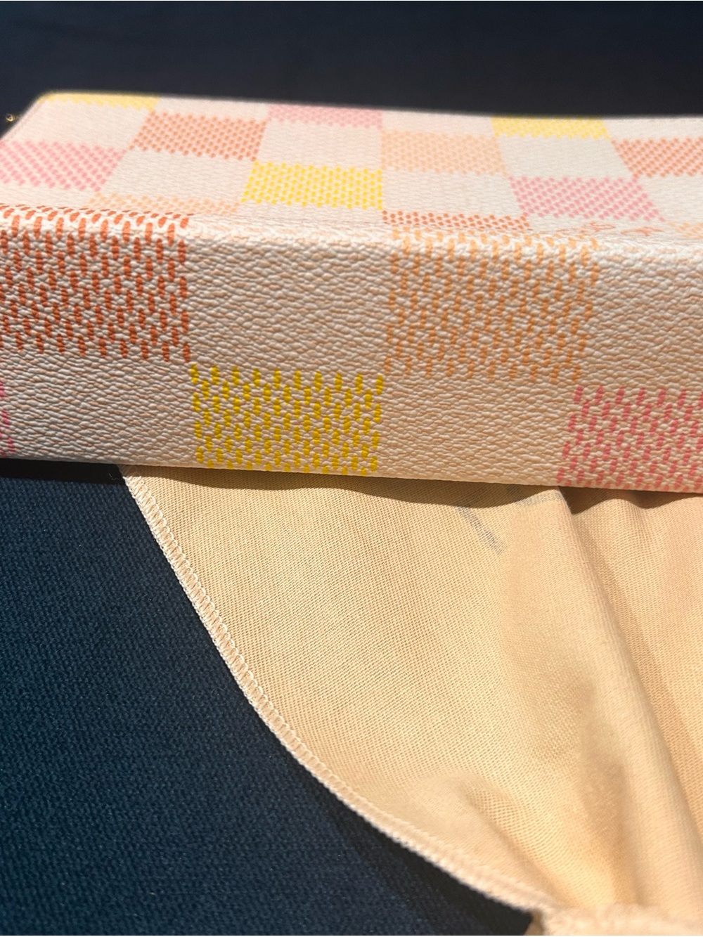 Louis Vuitton Pink Checkerboard Clutch with Multicolor Accents